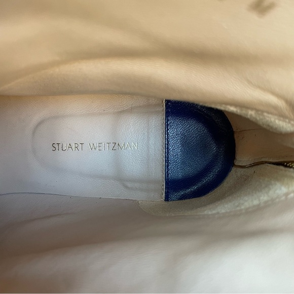 Stuart Weitzman Tan Suede Ankle Boots Studded Block Heel Retail $598 Size 7.5 - Picture 9 of 9